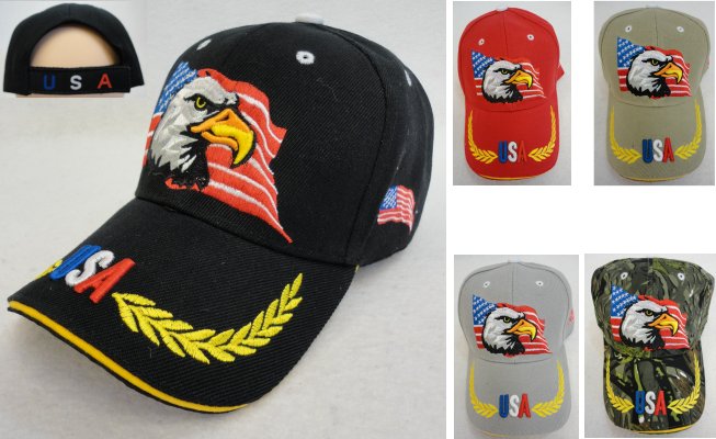 Eagle with Flag HAT [USA/Wreath on Bill]